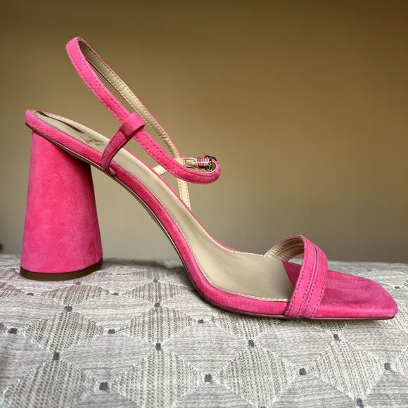 Sam Edelman Kit Dahlia Pink Strappy Sandal Women’s 11 Block Heel Barbie Wicked - Picture 3 of 16